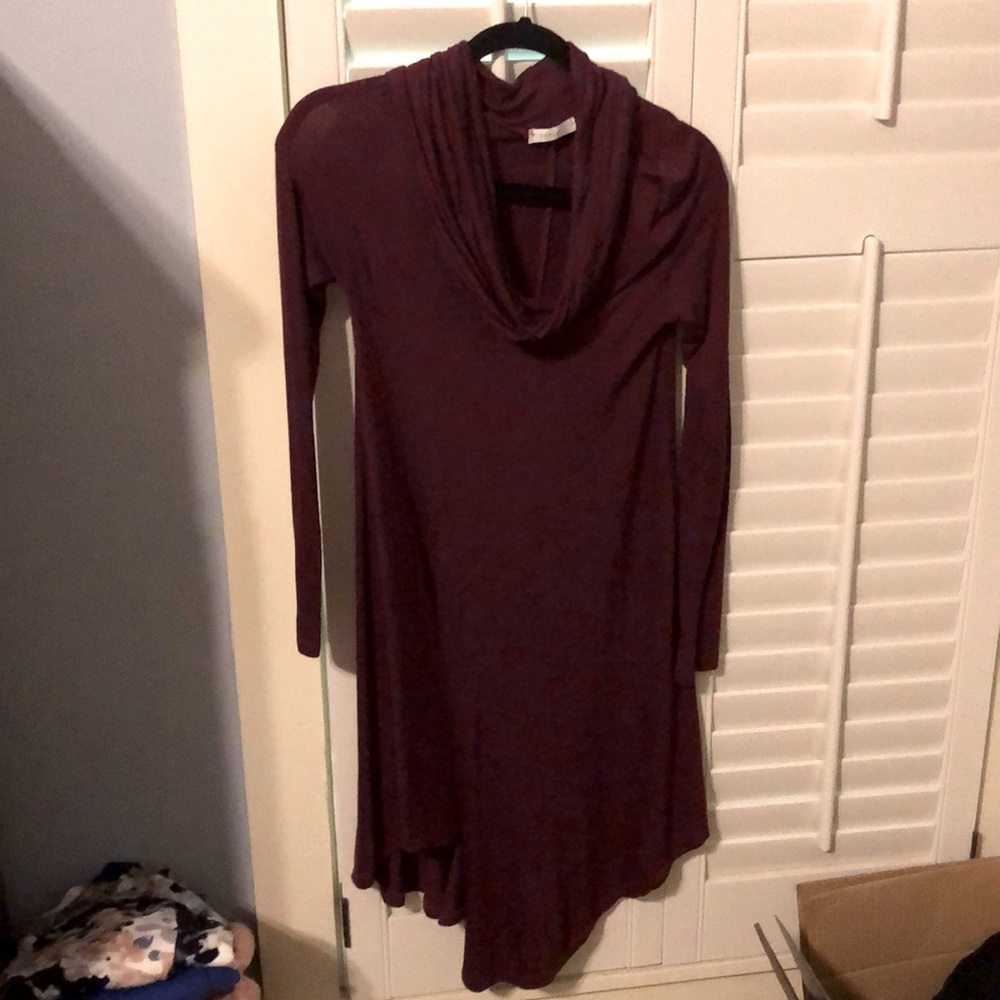 Maroon Drape Neck Dress Size Small